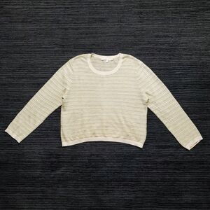 Veronica Beard Size XL Yellow/Multi Boise Chevron Striped Knit Pullover Sweater